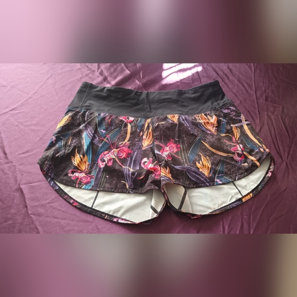 lululemon athletica Pants - Lululemon Athletica Black Floral Athletic Shorts